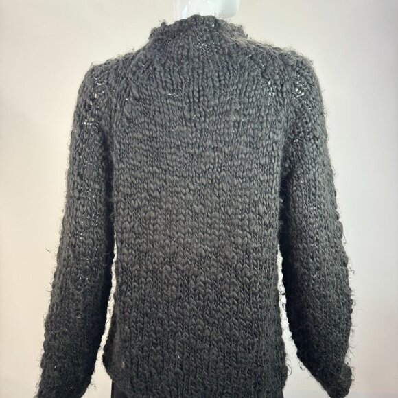 Harolds XL Black Chunky Fuzzy Knit Sweater 80% Acrylic 20% Wool Womens Pullover - Picture 13 of 15
